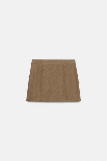 JUPE-PANTALON EN LIN À FANTAISIES - Tabac de Zara - Image 7