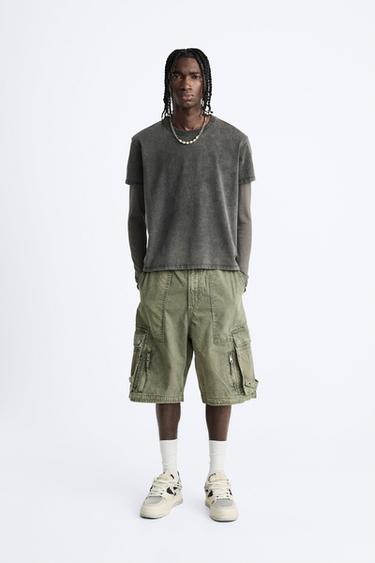 CARGO BERMUDA SHORTS WITH STRAPS - 092 by Zara - Image 0