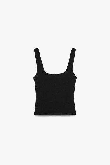 DÉBARDEUR À BRETELLES LARGES - Noir de Zara - Image 5