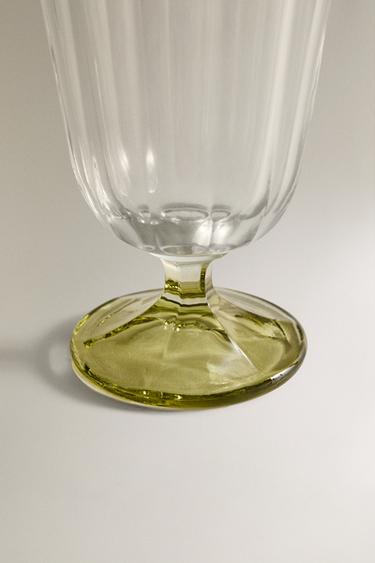 VERRE À PIED VERRE FILET COLORÉ - Vert de Zara - Image 3