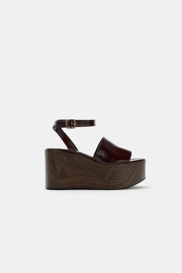 PLATFORM SANDALS - Brown by Zara