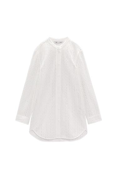 EMBROIDERED LONGLINE SHIRT
