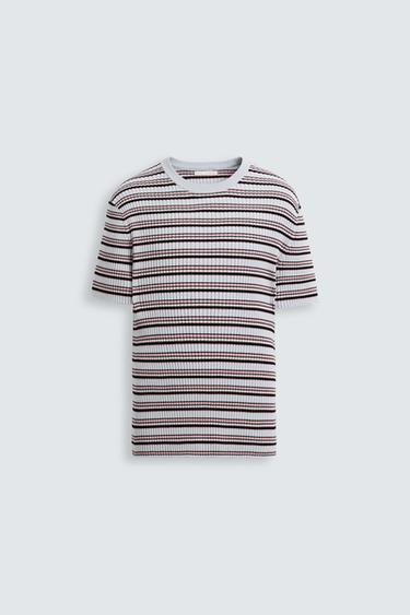 CAMISETA PUNTO CANALÉ RAYAS - rayas de Zara