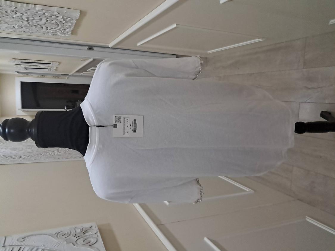T-SHIRT WITH RHINESTONE CUFFS - Image 2