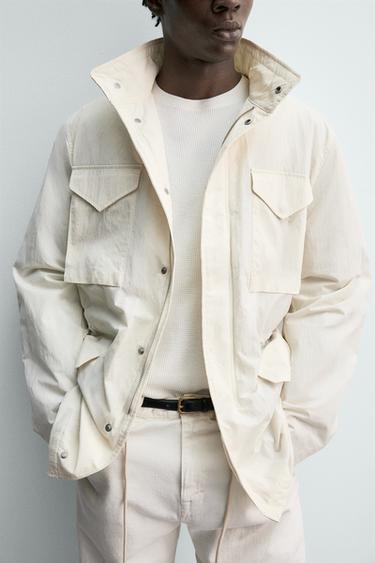 BLOUSON TECHNIQUE MATELASSÉ AVEC POCHES - Beige clair de Zara - Image 4