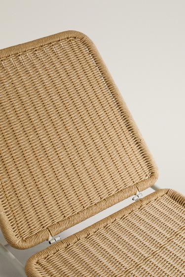 FOLDING OUTDOOR LOUNGER — brown/white 2