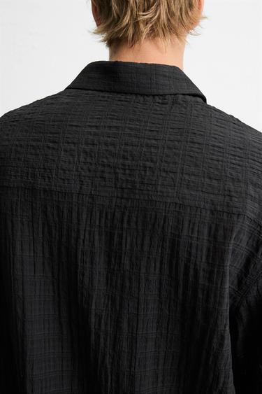 CHEMISE STRUCTURÉE À CARREAUX - Noir de Zara - Image 5