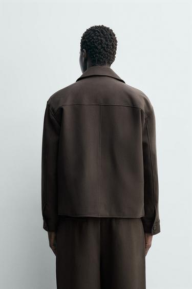 Zara BOXY FIT OVERSHIRT - Brown