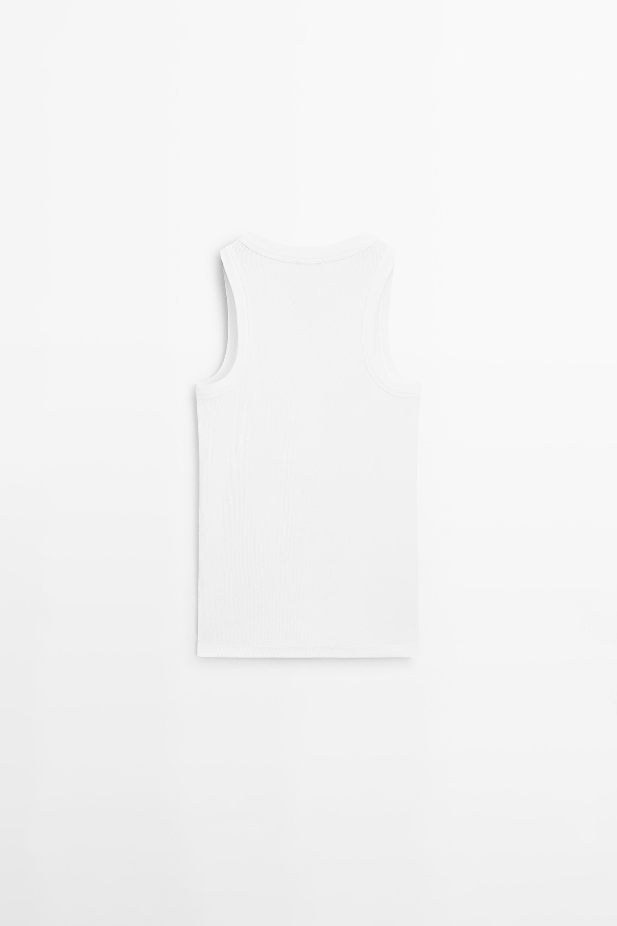 T-shirt encolure américaine en coton mélangé