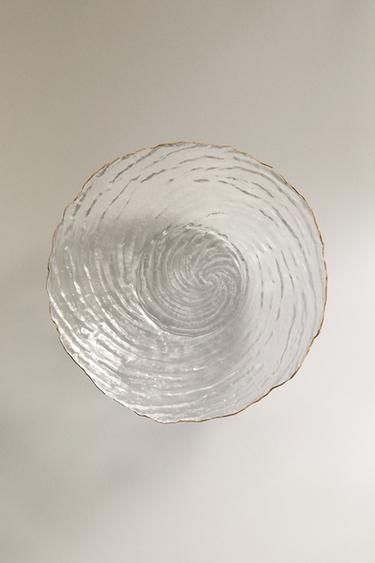 GLASS SALAD BOWL WITH GOLD RIM - Gold by Zara - Image 4