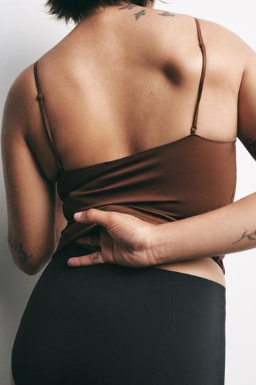 POLYAMIDE BLEND TOP - Brown by Zara - Image 2
