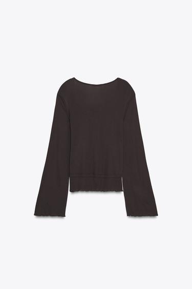 SOFT DOUBLE EFFECT T-SHIRT - Chocolate brown by Zara - Image 7