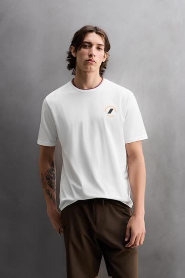 تيشرت بطبعة ألواح ركمجة - أبيض الخاص بـ Zara