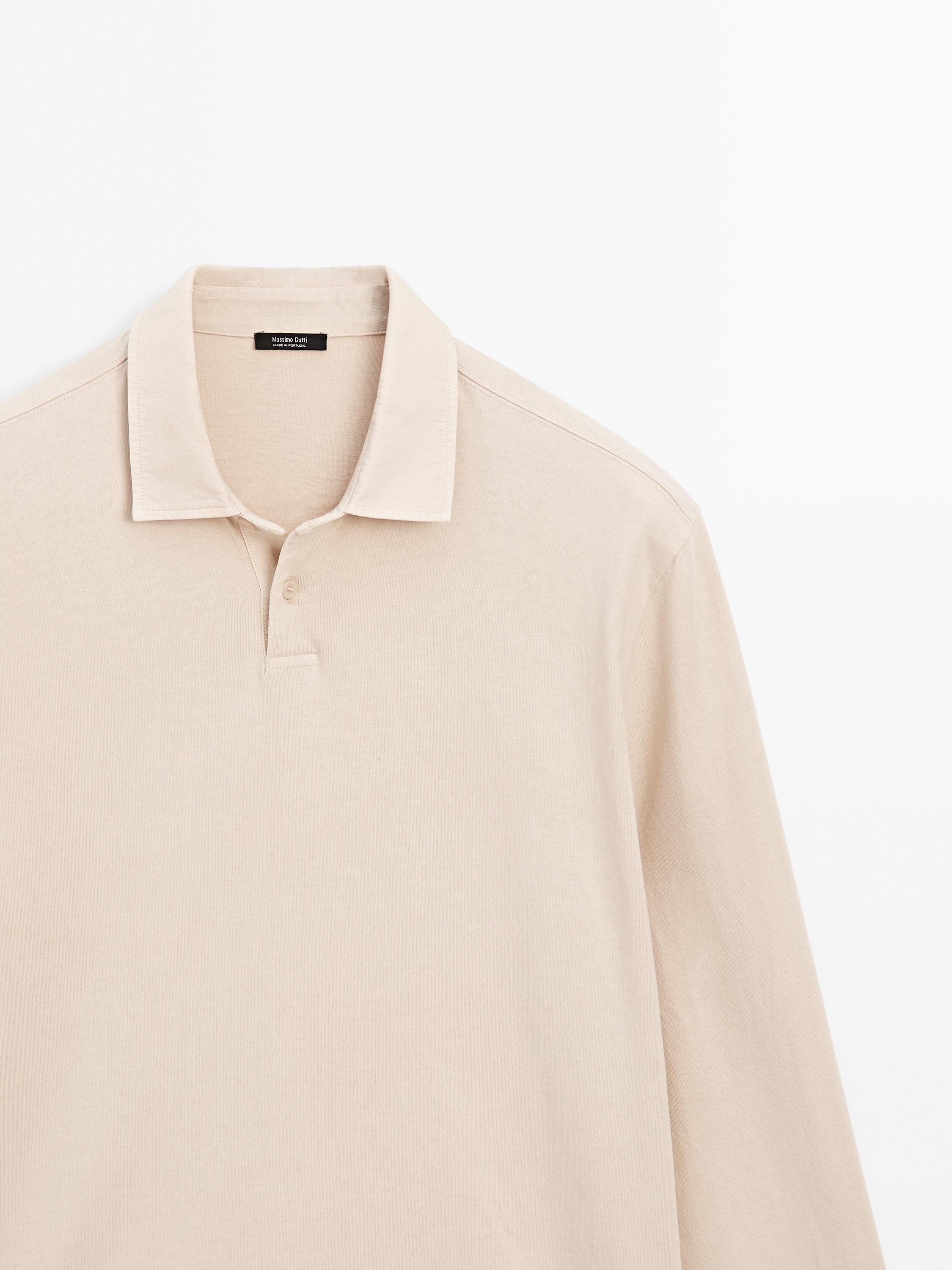 100% cotton distressed-effect polo shirt