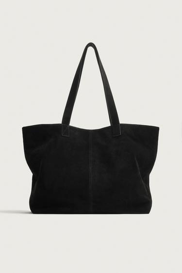 LEATHER TOTE BAG - Black by Zara