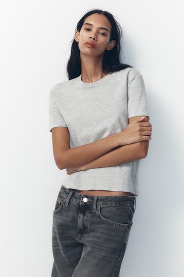 JEAN TRF WIDE LEG TAILLE NORMALE - Gris anthracite de Zara - Image 1