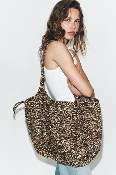 Zara VELIKA PAMUČNA TORBA SA ŽIVOTINJSKIM UZORKOM – Leopard – Slika 0
