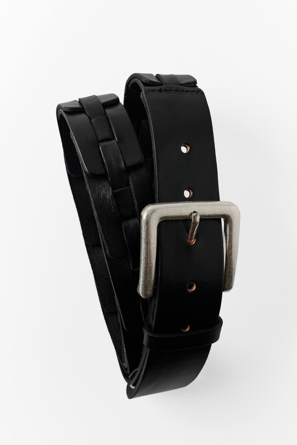 100% LEATHER BRAIDED BELT