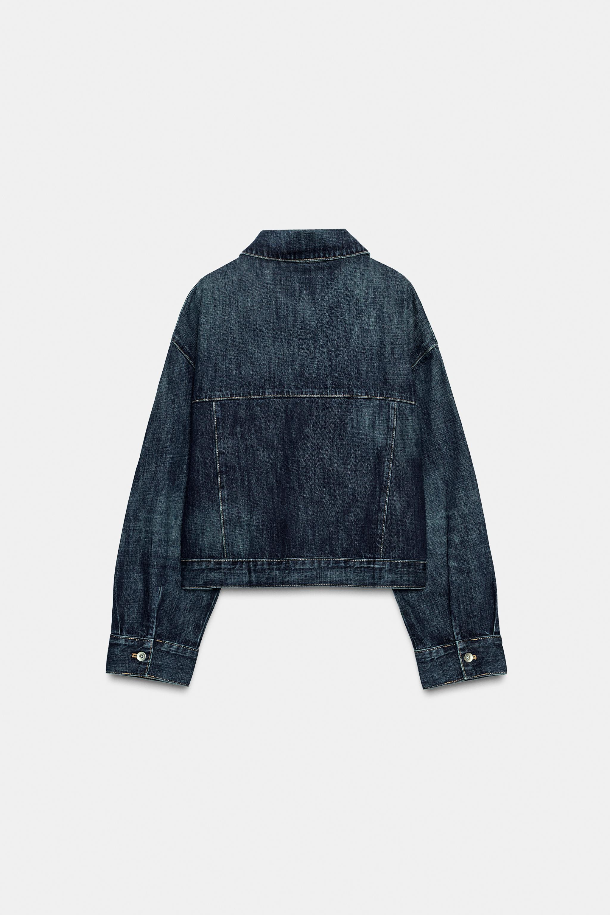 TRF デニムジャケット、タブ付き - ネイビーブルー | ZARA Japan