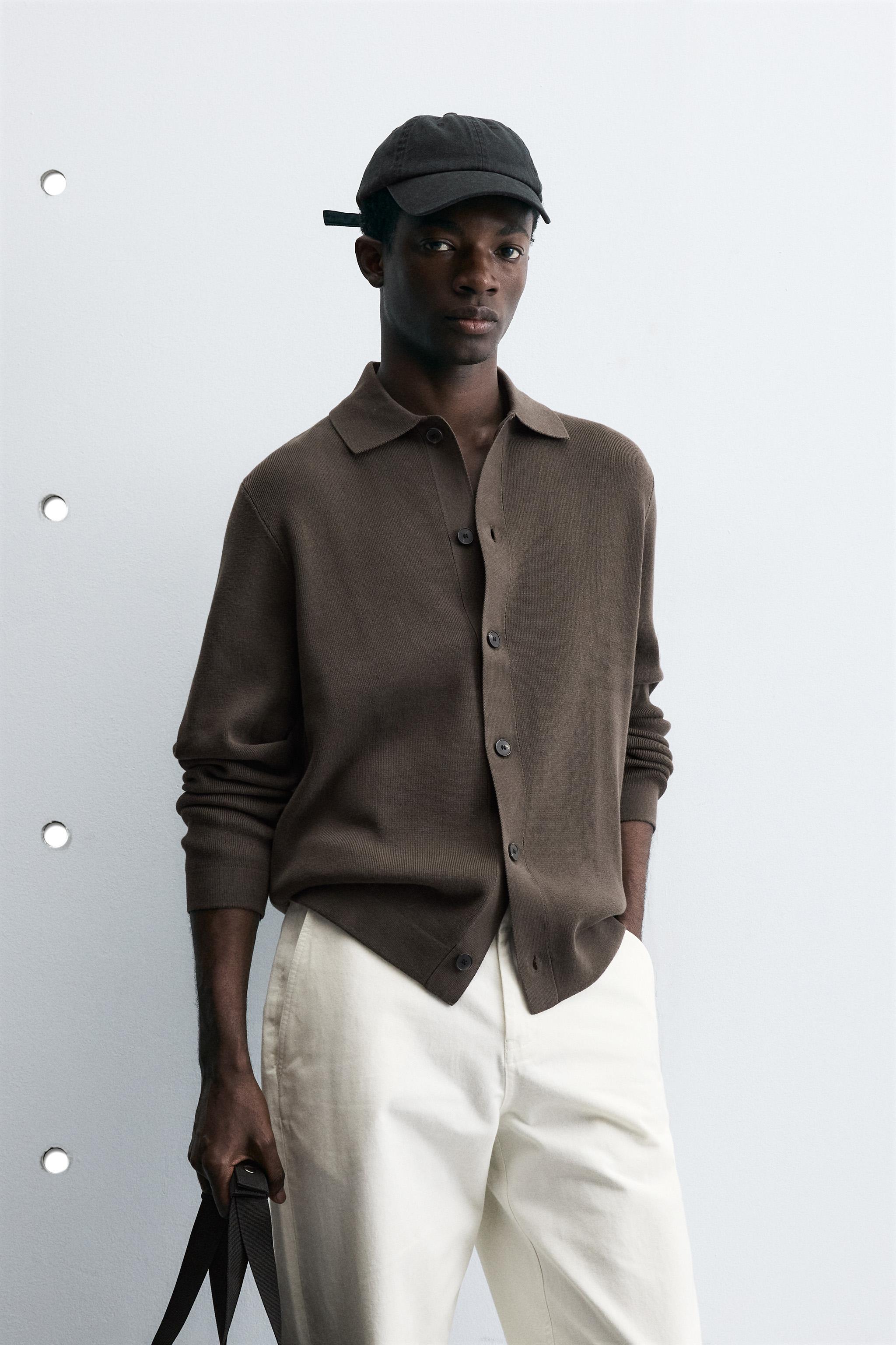 ZARA　プリント ニット シャツジャケット　XSサイズ ZARA】 ○＃ドット柄シャツジャケット○ ホワイト/ブラック | 2010/708