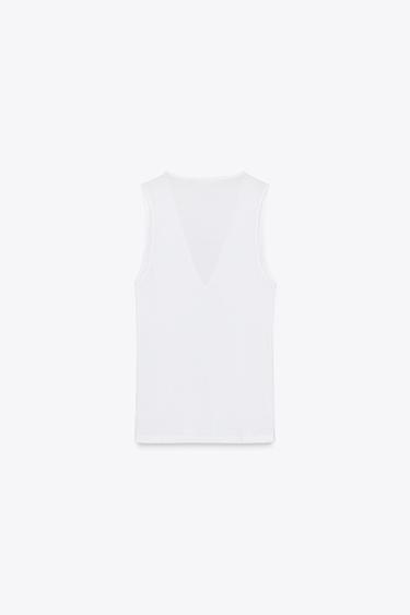 COTTON TOP - Oyster-white by Zara - Image 5