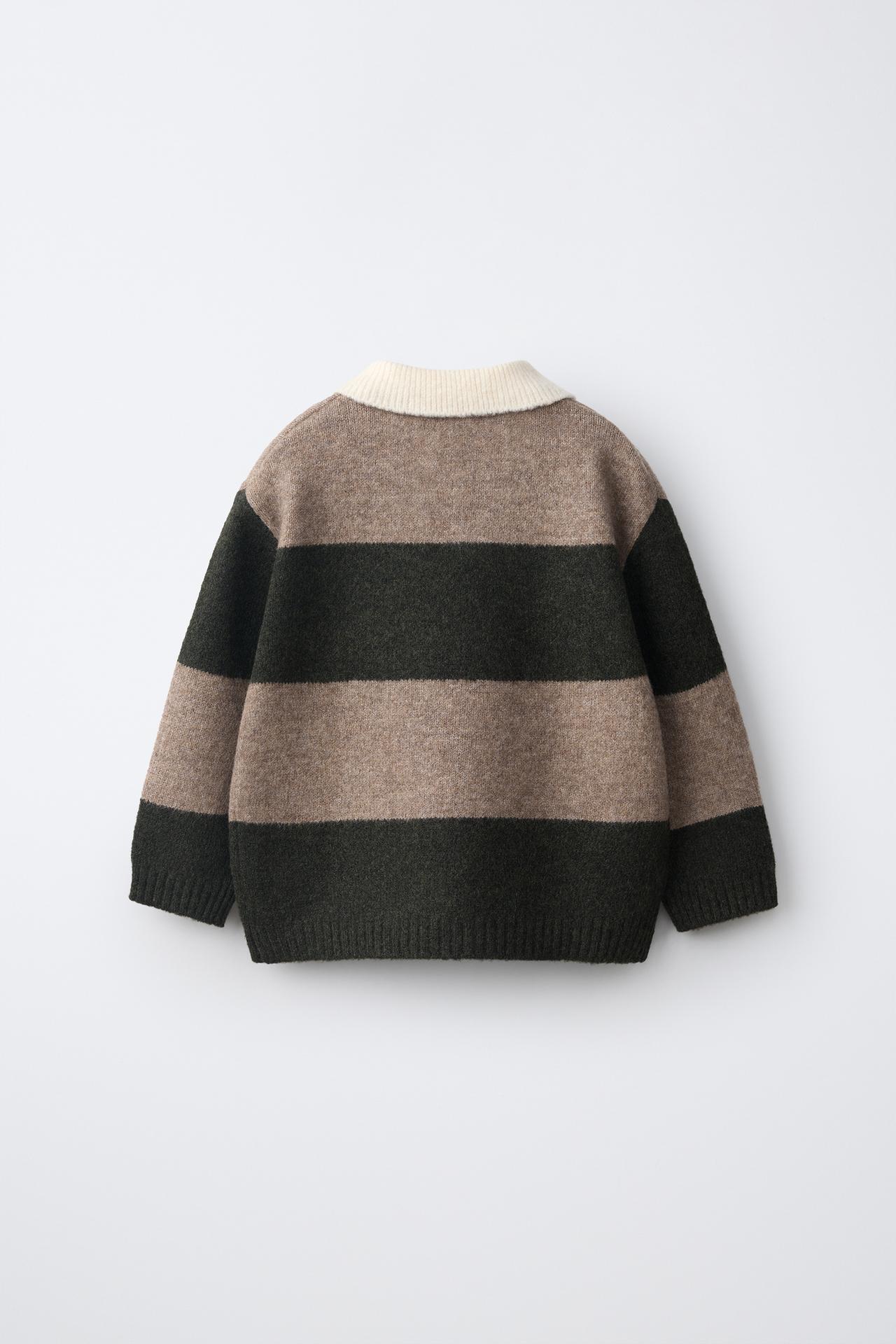 SOFT TOUCH STRIPED KNIT POLO — Brown / Green