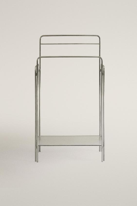 Zara STEEL AND GLASS TOWEL RACK - Gray - Image 0