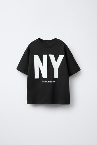 SLOGAN PRINT T-SHIRT - Anthracite grey by Zara