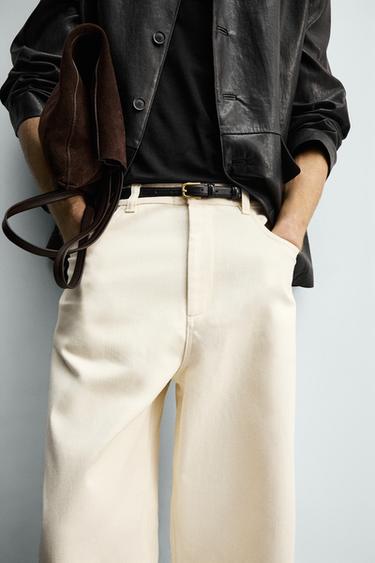 PANTALON COUPE DÉCONTRACTÉE - Beige clair de Zara - Image 4
