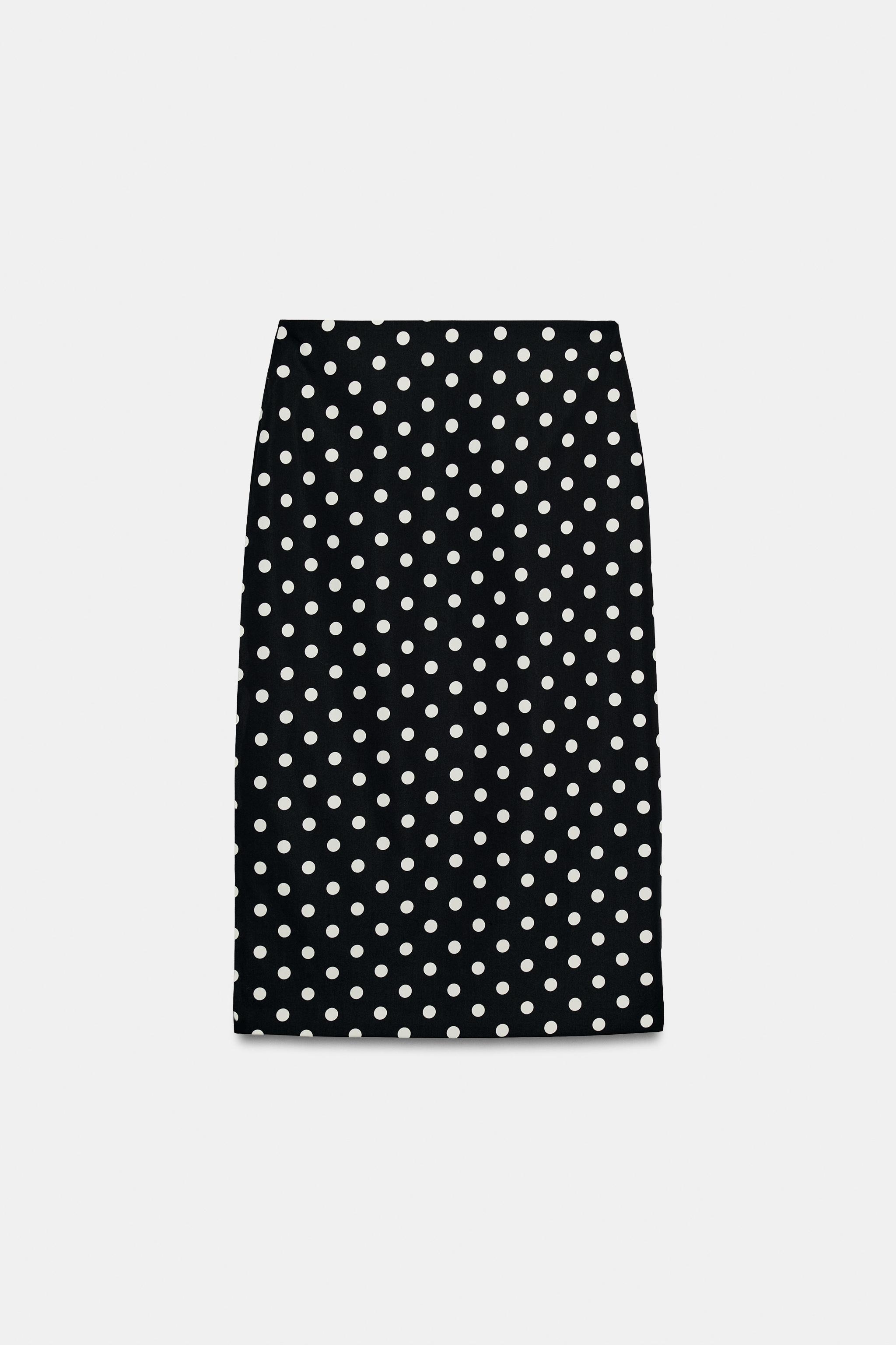 Женские юбки Zara ZW COLLECTION POLKA DOT MIDI SKIRT — фото 7