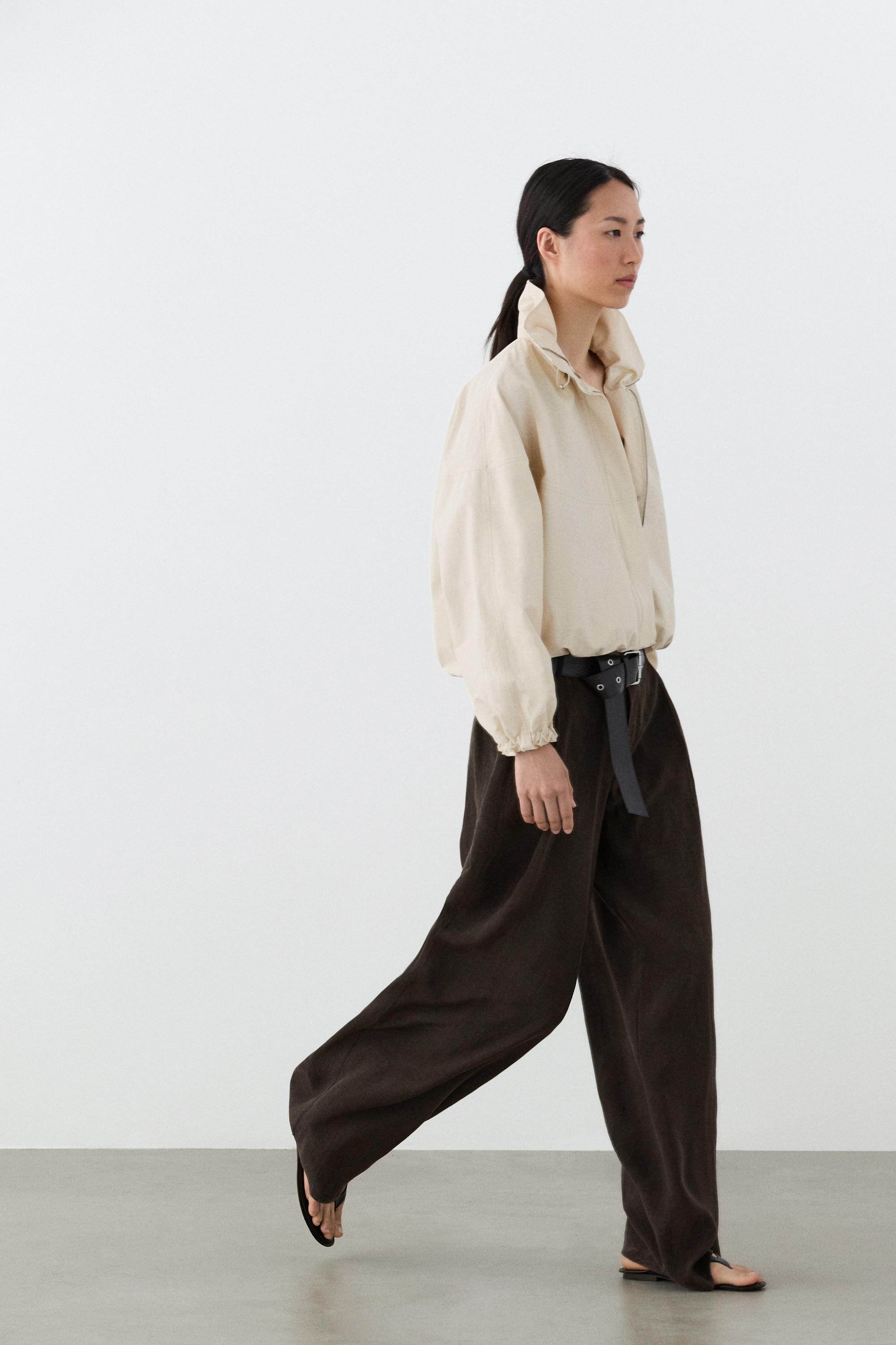 Pantalon fluide wide leg à pinces
