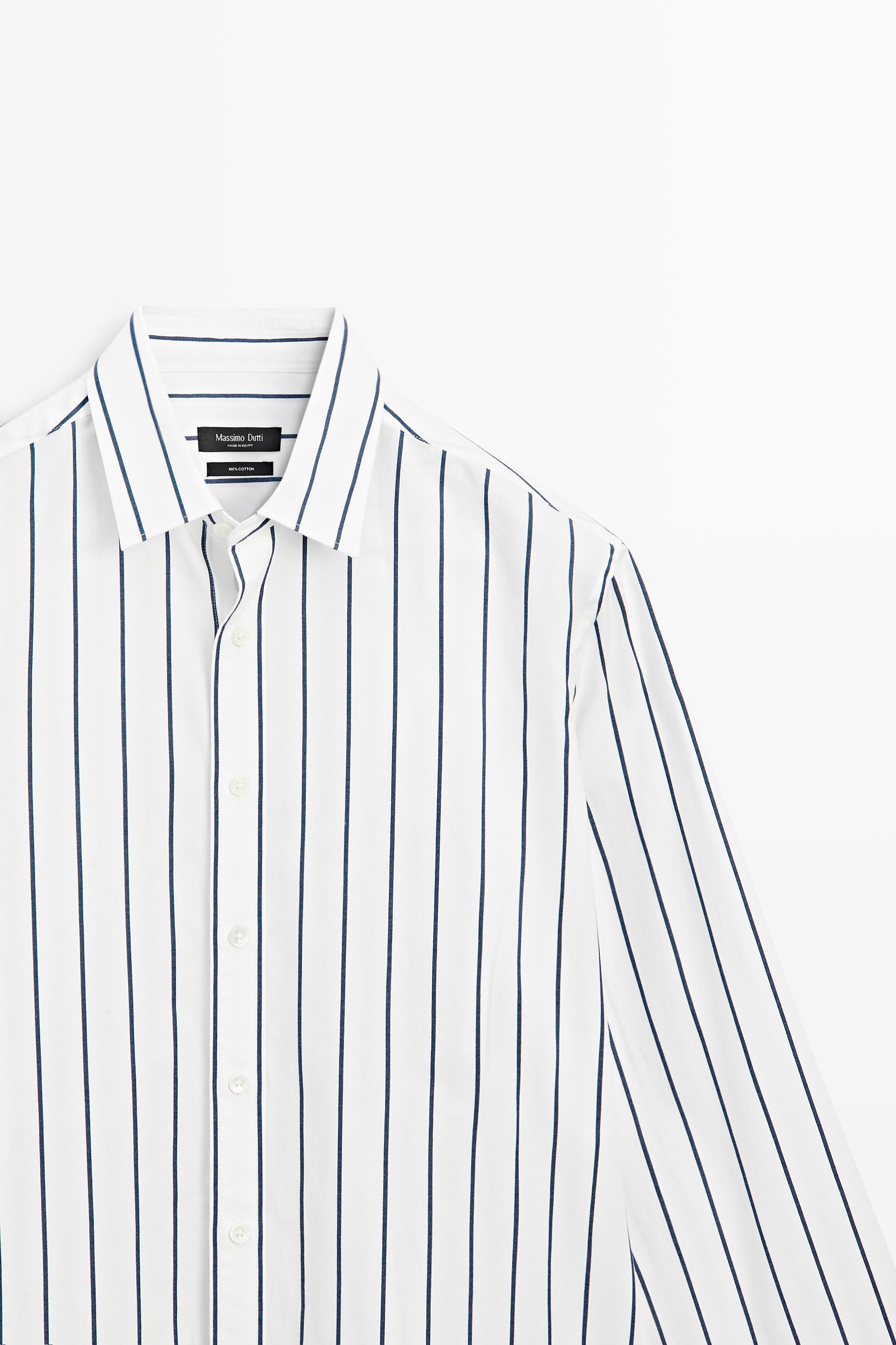 Chemise rayée 100 % coton, coupe relaxed fit