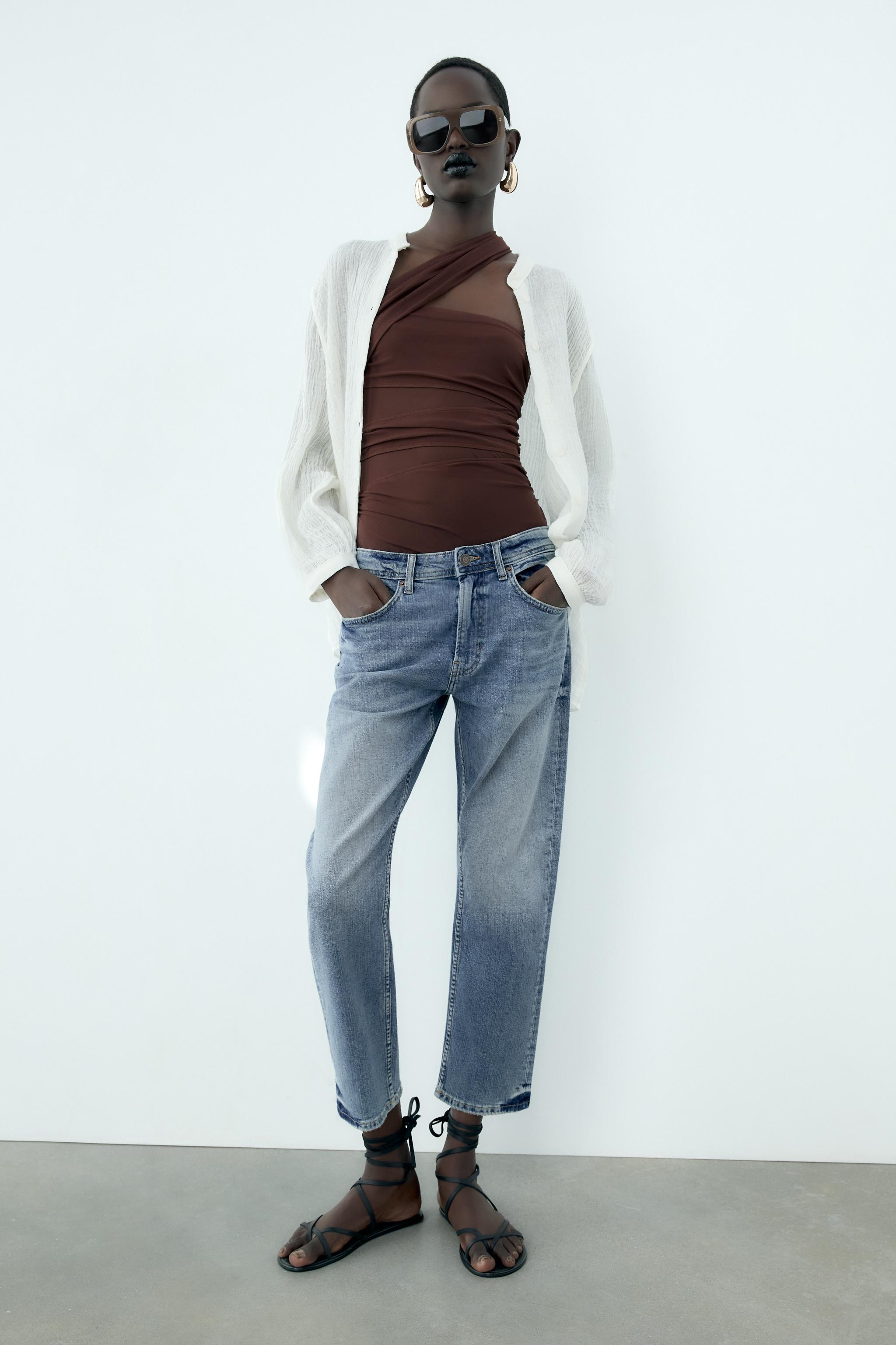 RELAXED MID WAIST JEANS ZW COLLECTION - Light blue | ZARA Canada