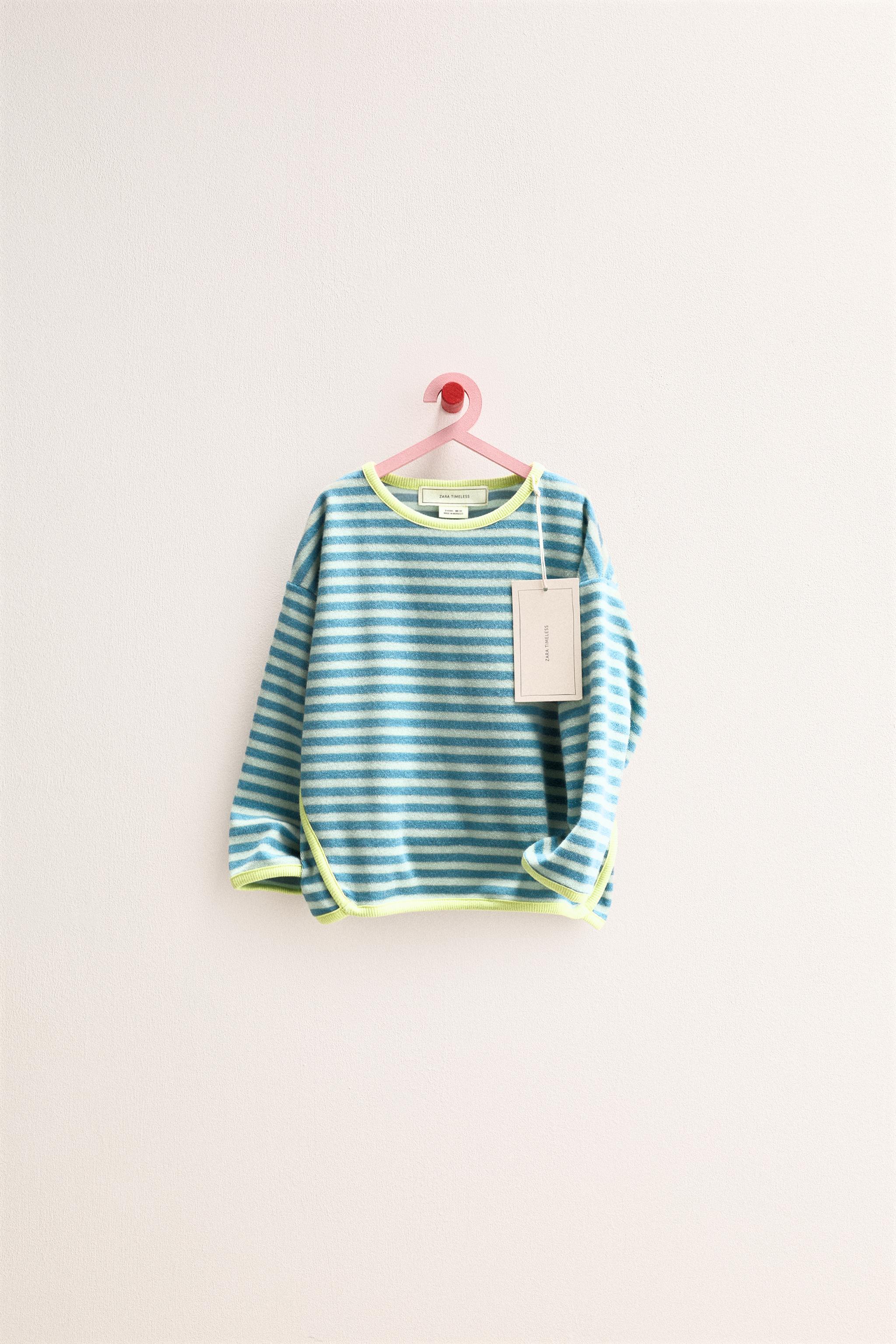 ZARA TIMELESS - SWEAT EFFET ÉPONGE À RAYURES