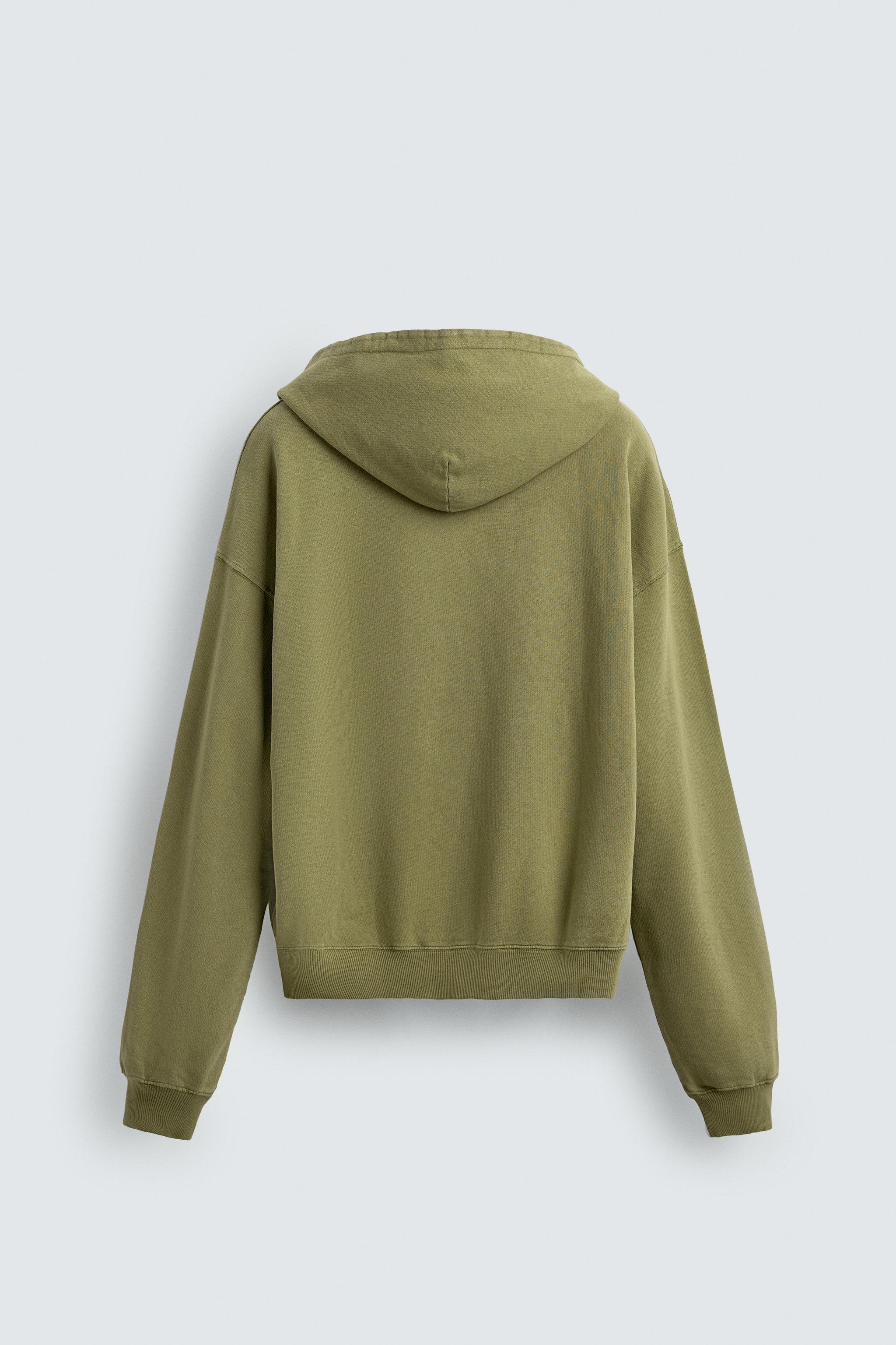 WASHED PRINTED TEXT SWEATSHIRT