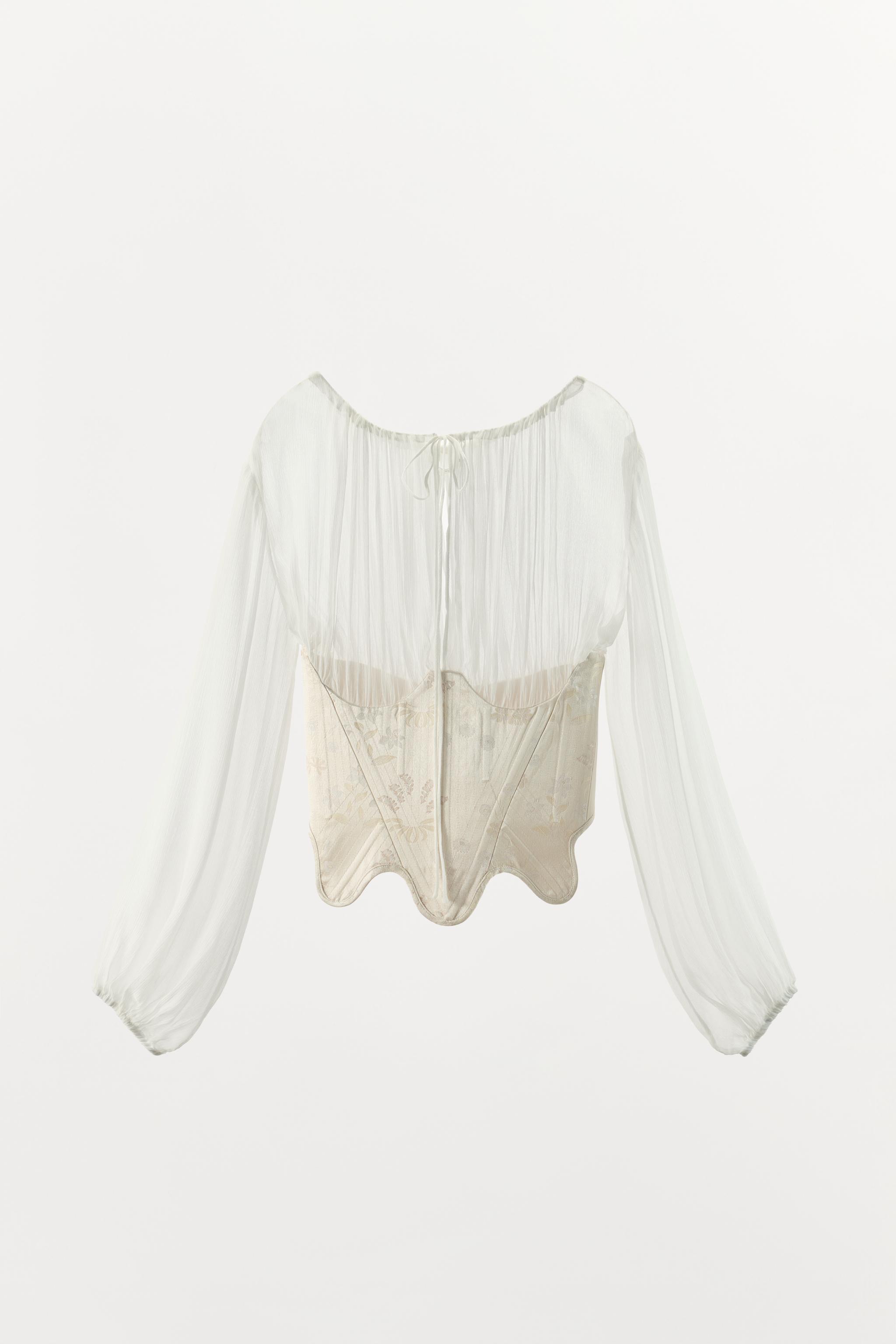 COMBINATION JACQUARD CORSET BLOUSE