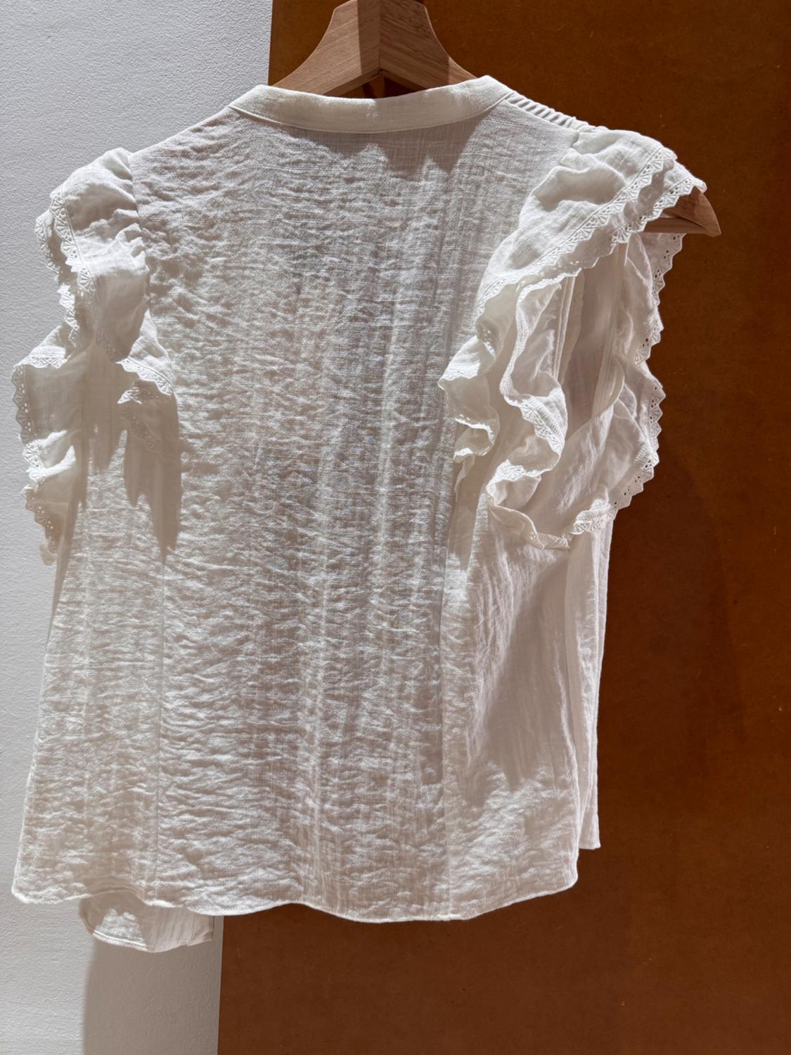 LACE TRIM RUFFLE BLOUSE - Image 4