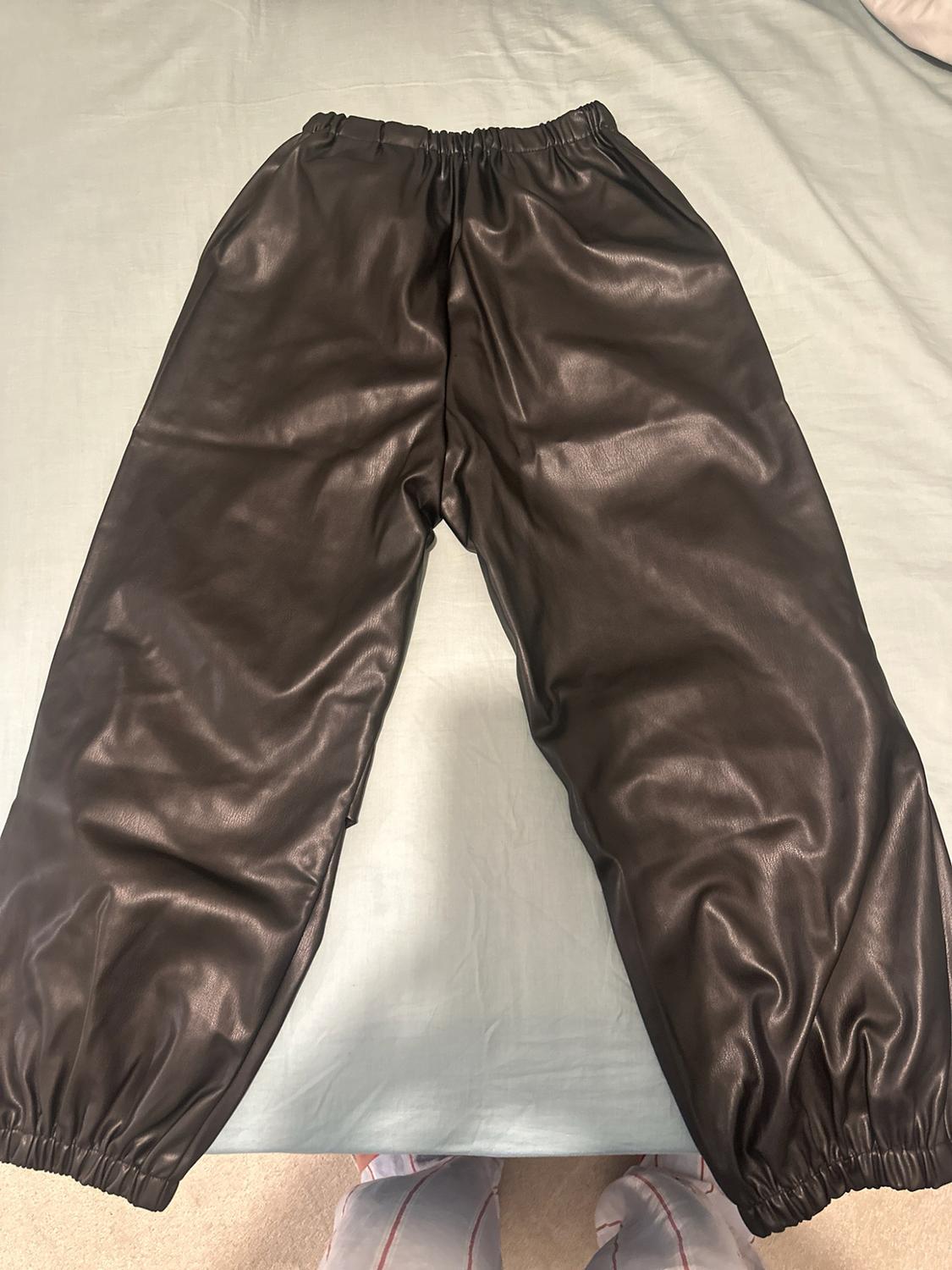 FAUX LEATHER PARACHUTE TROUSERS - Image 2