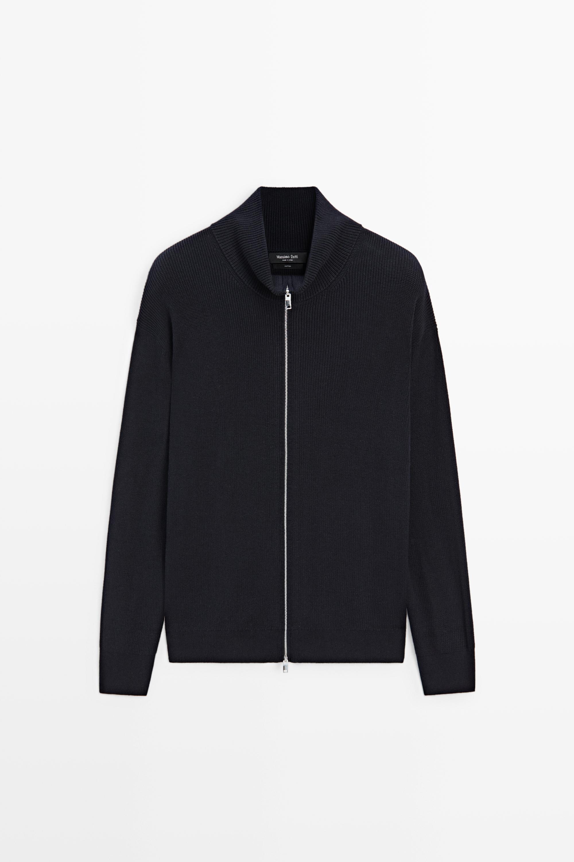 Cardigan en maille côtelée 100 % coton