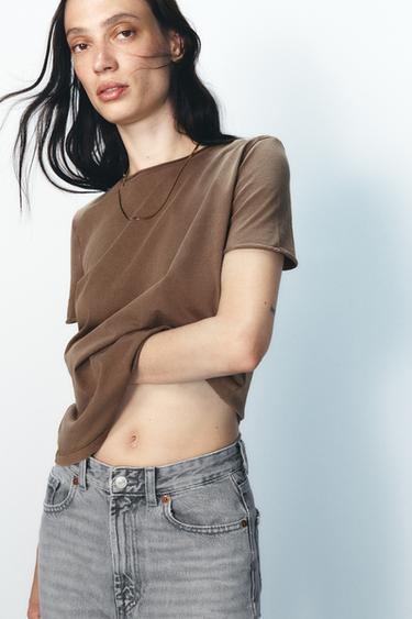 CAMISETA LAVADA MANGA CORTA - Toffe de Zara
