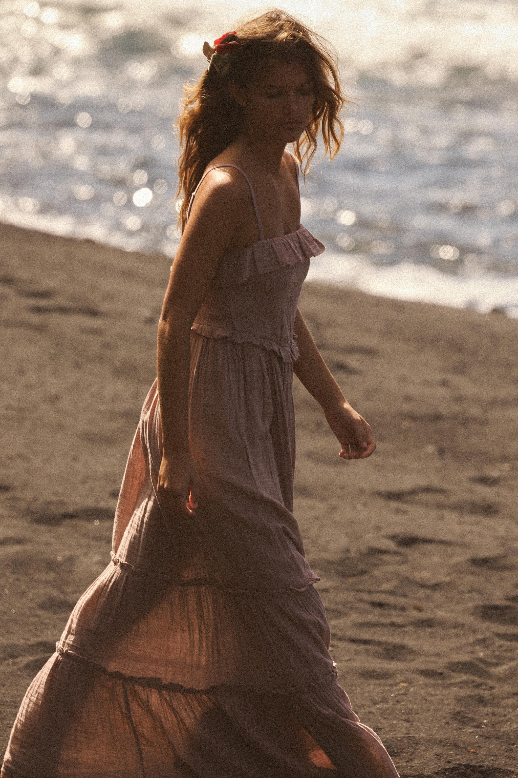 RUFFLED MIDI DRESS - Pastel pink | ZARA United States
