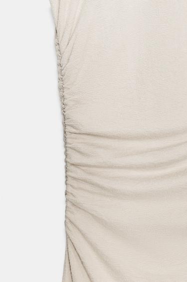 ROBE MI-LONGUE DRAPÉE - Sable de Zara - Image 6