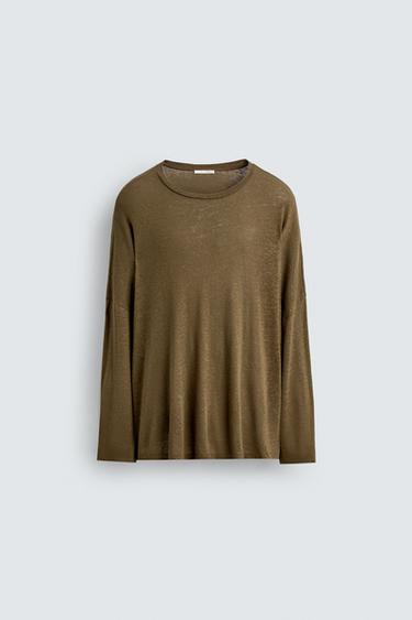 CAMISETA VISCOSA - LINO LIMITED EDITION - Chocolate de Zara