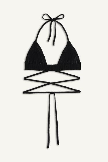 BRASSIÈRE TRIANGLE EN MAILLE - Noir de Zara - Image 5
