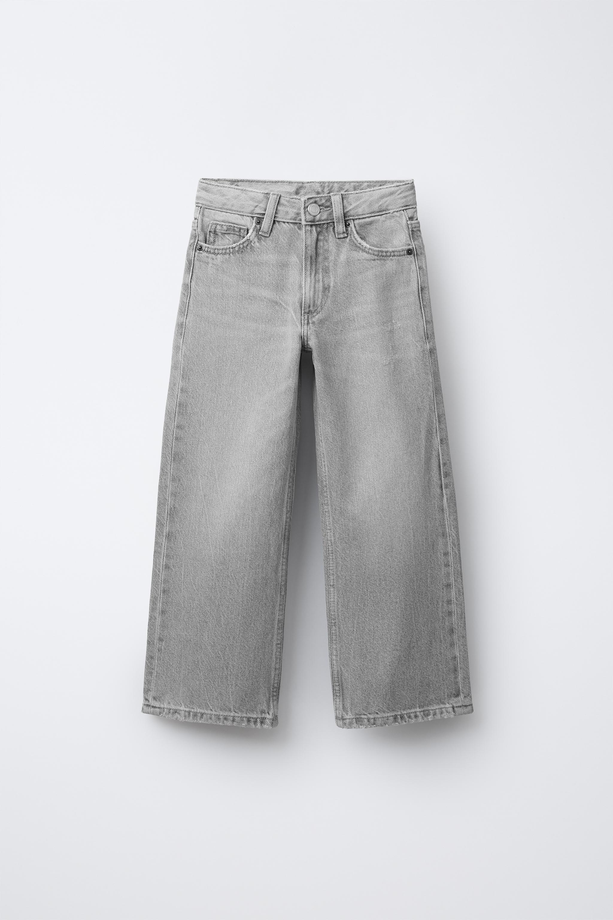 JEANS WIDE LEG Gris ZARA Mexico