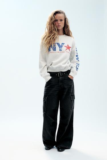 PANTALÓN CARGO CINTURÓN - Negro de Zara - Imagen 0