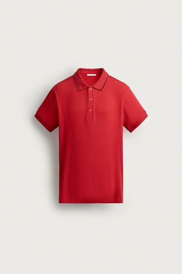 ΠΟΛΟ REGULAR FIT RETRO - Κόκκινο του Zara