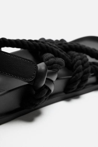 CORD SANDALS - Black by Zara - Image 4