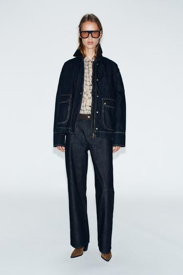 Z1975 CORDUROY COLLAR DENIM JACKET - Blue by Zara
