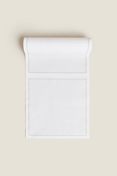 REUSABLE NAPKINS (PACK OF 20) - White / Grey by Zara - Image 3